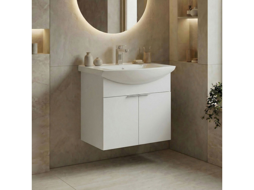 Waschtischunterschrank „Purus 55“ – 55 x 50 x 58 cm – Weiß