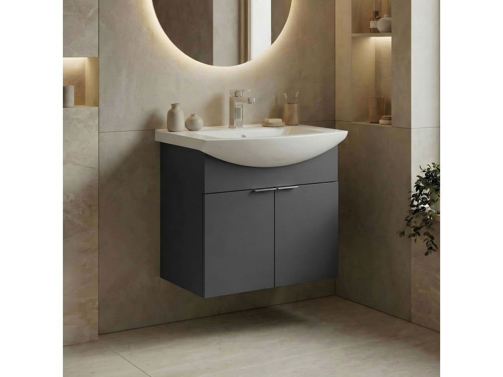 Waschtischunterschrank „Purus 55“ – 55 x 50 x 58 cm – Anthrazit matt