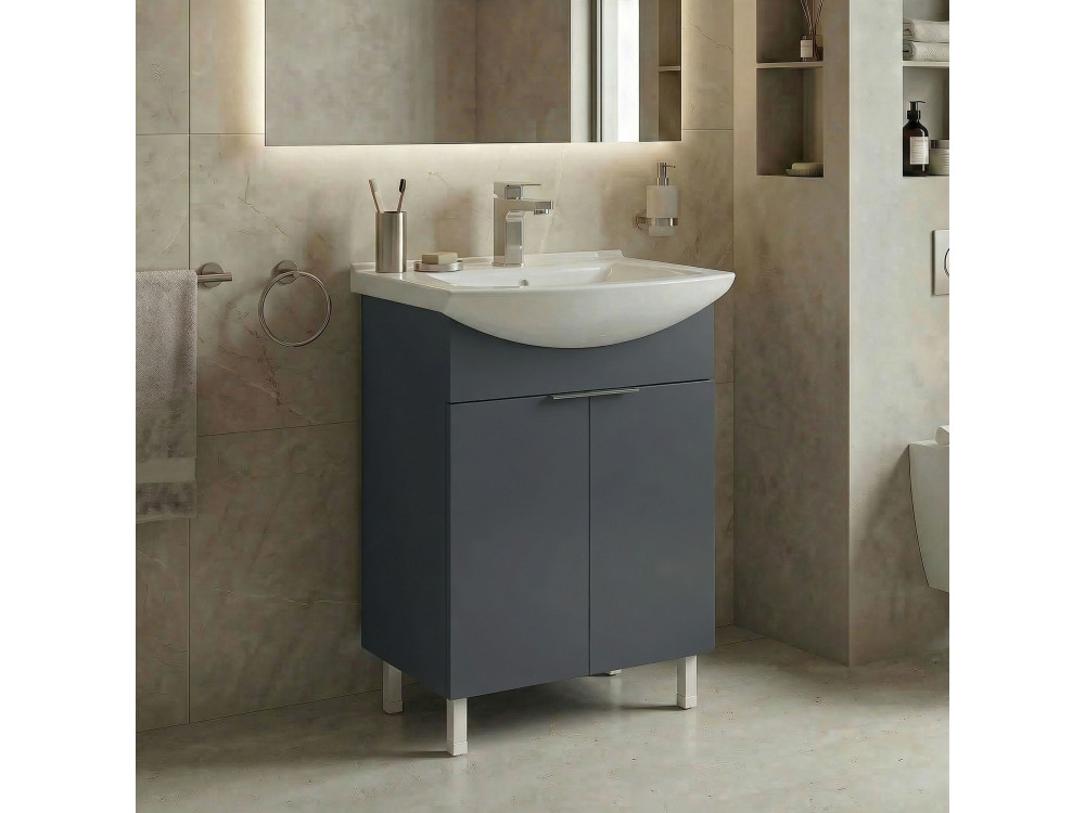 Waschtischunterschrank „Purus 55“ – 55 x 50 x 83 cm – Anthrazit matt