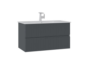 Waschtischunterschrank „Moonlight 90 v2“ – 91 x 51 x 51 cm – Anthrazit matt