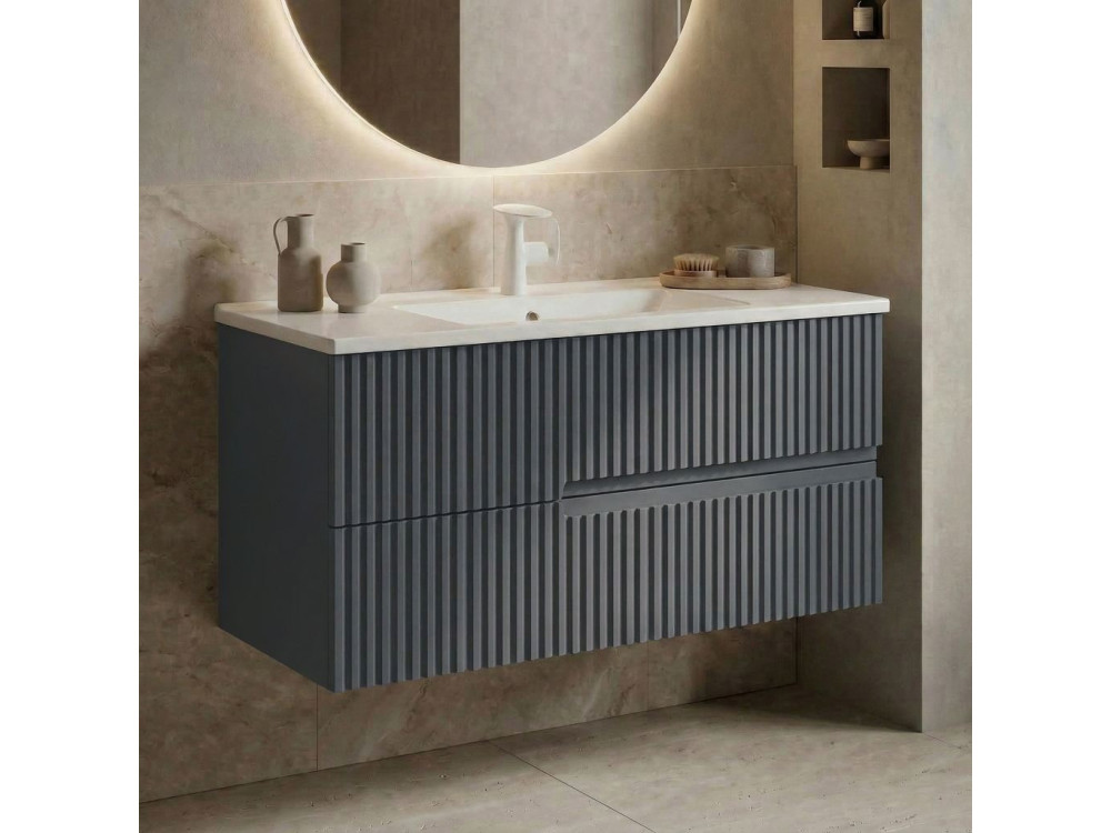 Waschtischunterschrank „Moonlight 90 v2“ – 91 x 51 x 51 cm – Anthrazit matt