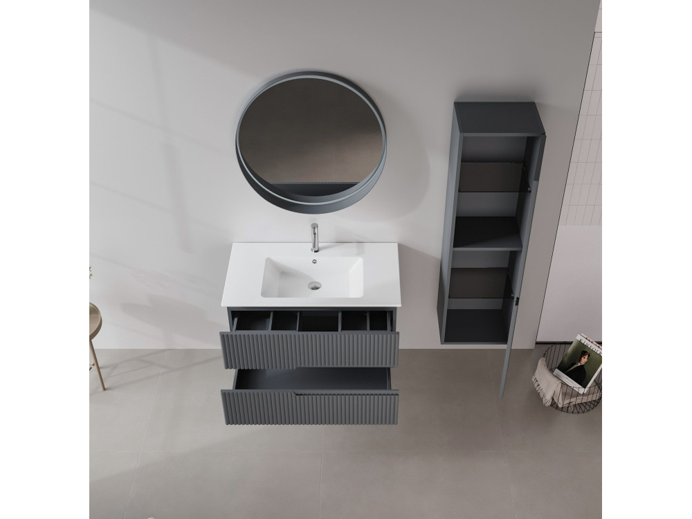 Waschtischunterschrank „Moonlight 90 v2“ – 91 x 51 x 51 cm – Anthrazit matt