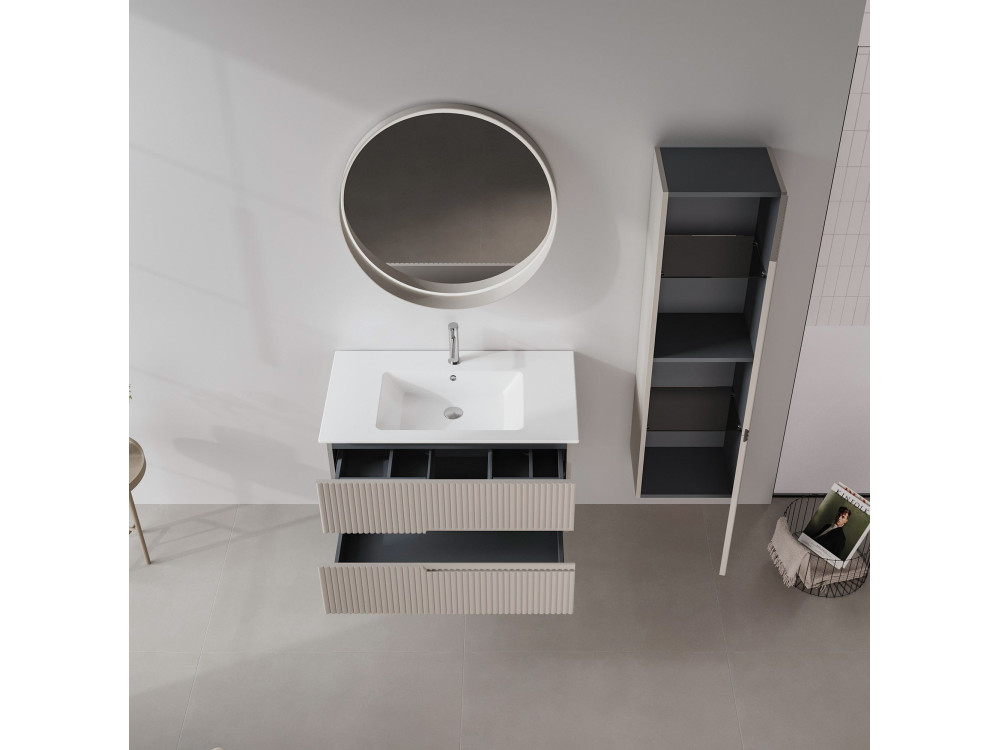 Waschtischunterschrank „Moonlight 90 v2“ – 91 x 51 x 51 cm – Matte Mink