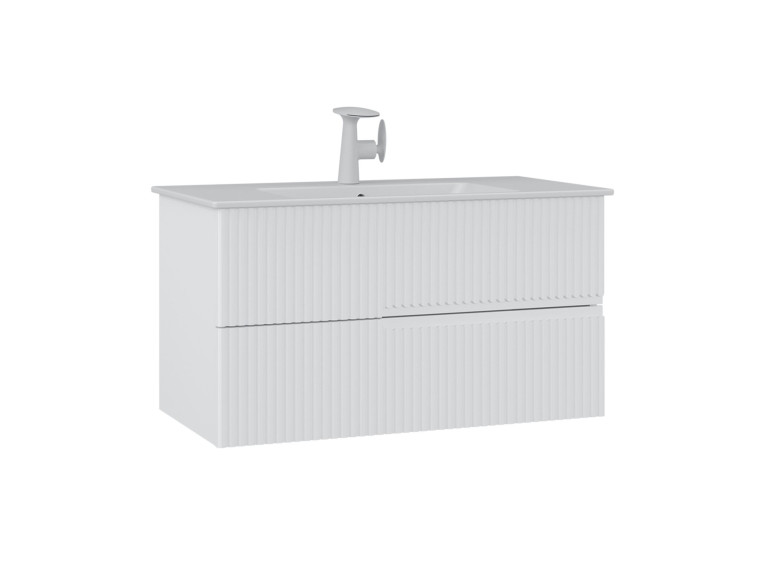 Waschtischunterschrank „Moonlight 90 v2“ – 91 x 51 x 51 cm – Mattweiß
