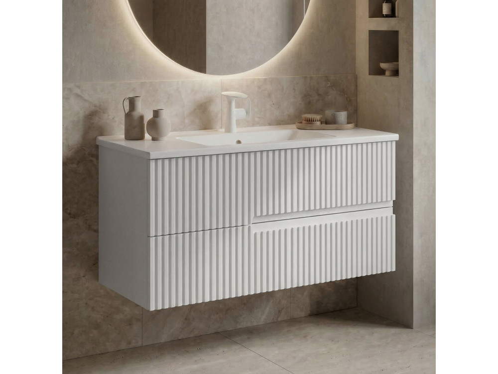 Waschtischunterschrank „Moonlight 90 v2“ – 91 x 51 x 51 cm – Mattweiß