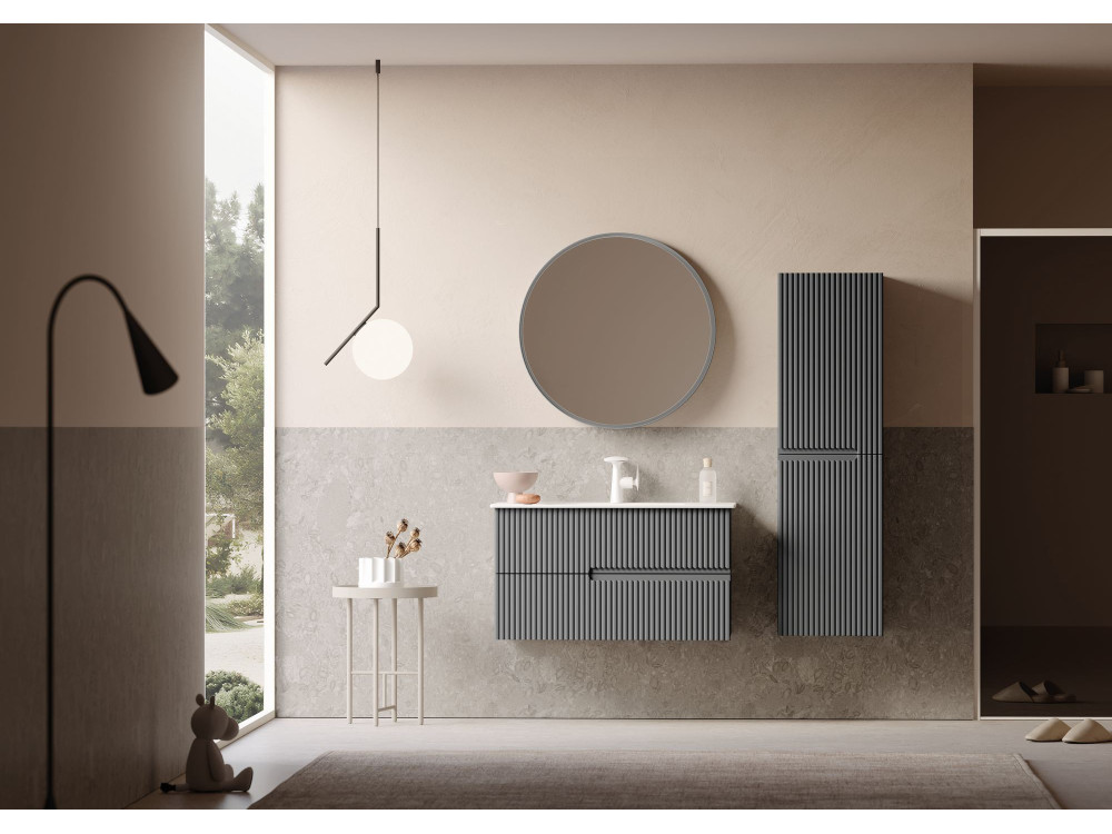 Waschtischunterschrank „Moonlight 90 v2“ – 91 x 51 x 51 cm – Mattgrau