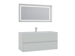 Waschtisch-Set mit Spiegel (2-teilig) „Nest 121 v2“ – 121 x 51 x 55 cm – Matt-Kaschmir