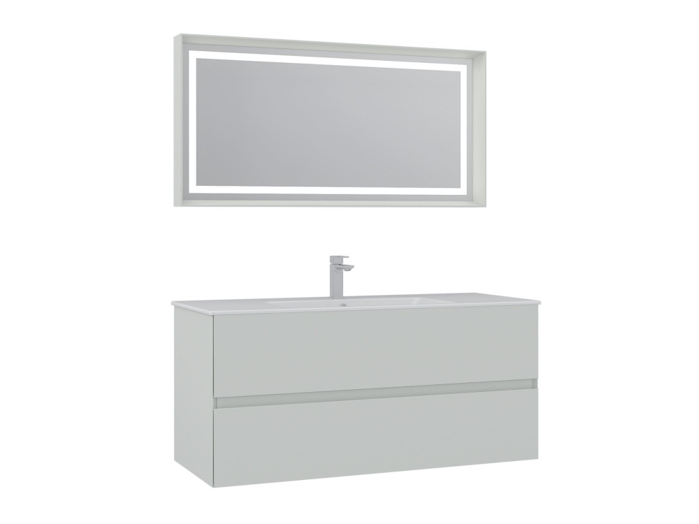 Waschtisch-Set mit Spiegel (2-teilig) „Nest 121 v2“ – 121 x 51 x 55 cm – Matt-Kaschmir
