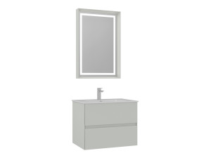 Waschtisch-Set mit Spiegel (2-teilig) „Nest 71 v2“ – 71 x 51 x 55 cm – Matt-Kaschmir