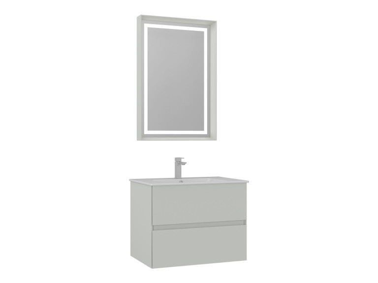 Waschtisch-Set mit Spiegel (2-teilig) „Nest 71 v2“ – 71 x 51 x 55 cm – Matt-Kaschmir