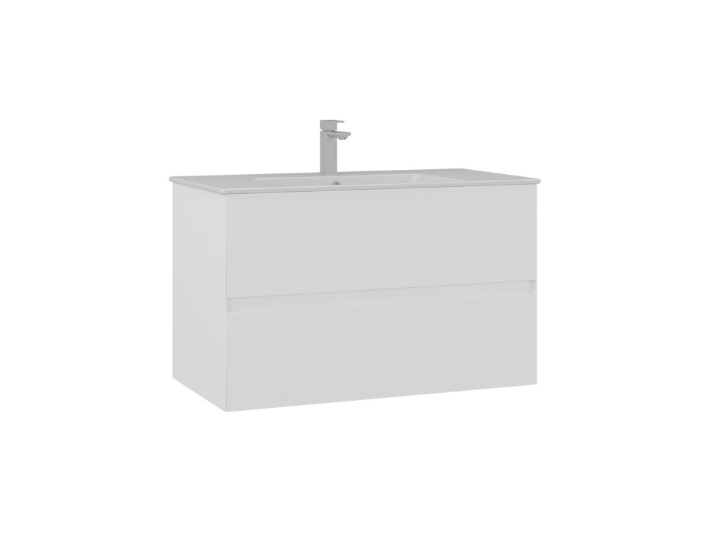 Waschtischunterschrank „Nest 91 v2“ – 91 x 51 x 55 cm – Mattweiß