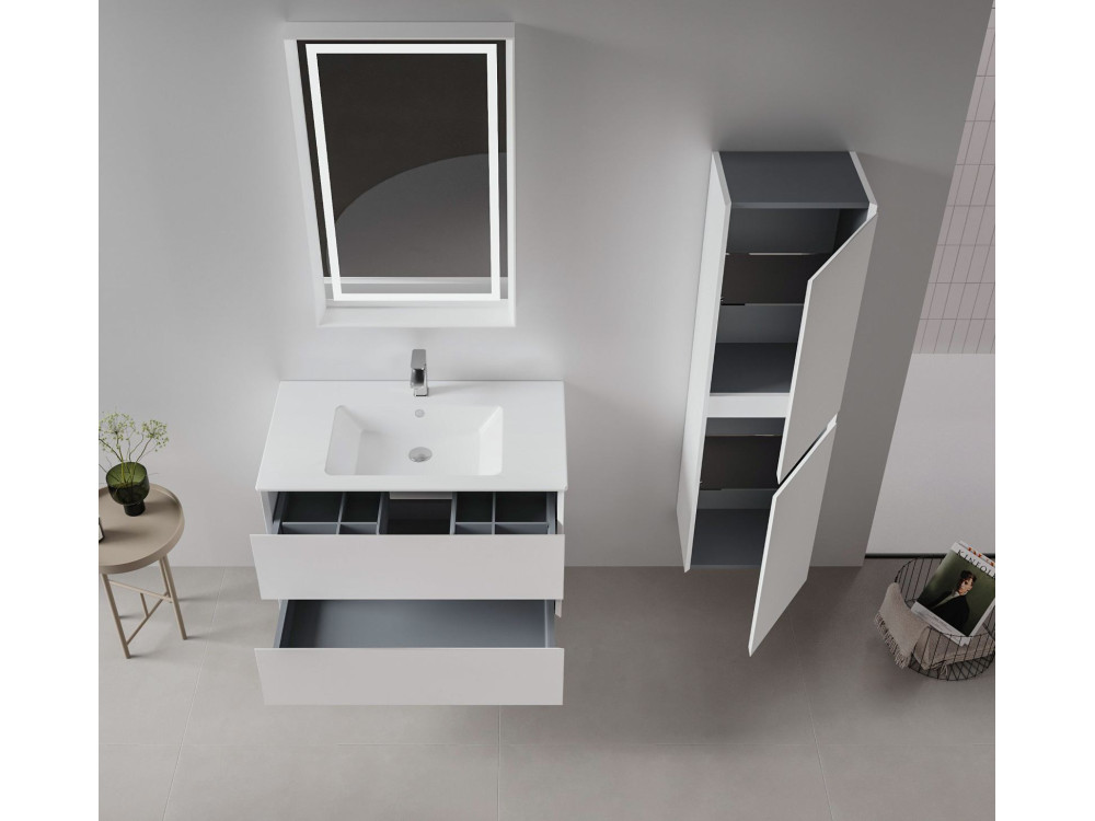 Waschtischunterschrank „Nest 91 v2“ – 91 x 51 x 55 cm – Mattweiß