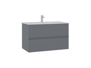 Waschtischunterschrank „Nest 91 v2“ – 91 x 51 x 55 cm – Mattgrau
