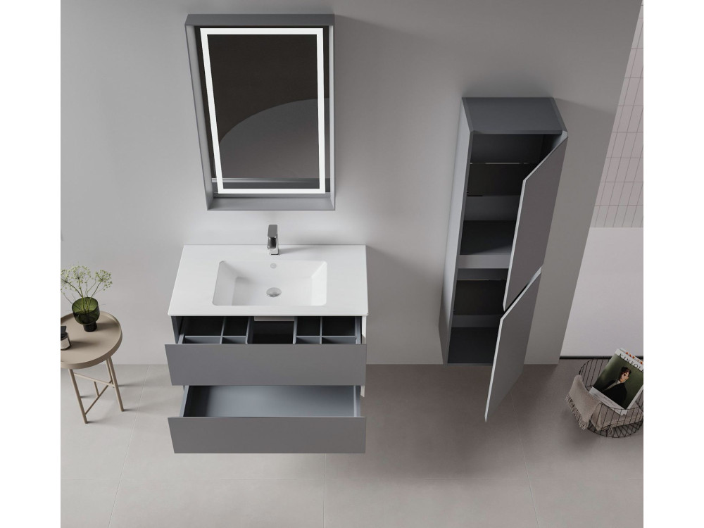 Waschtischunterschrank „Nest 91 v2“ – 91 x 51 x 55 cm – Mattgrau
