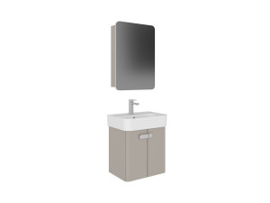 Waschtisch-Set mit Spiegel (2-teilig) „Orbit 55“ – 55 x 38 x 62 cm – Mink