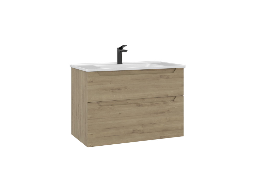 Waschtischunterschrank „Messina 85 v2“ – 85 x 45 x 55 cm – Eiche