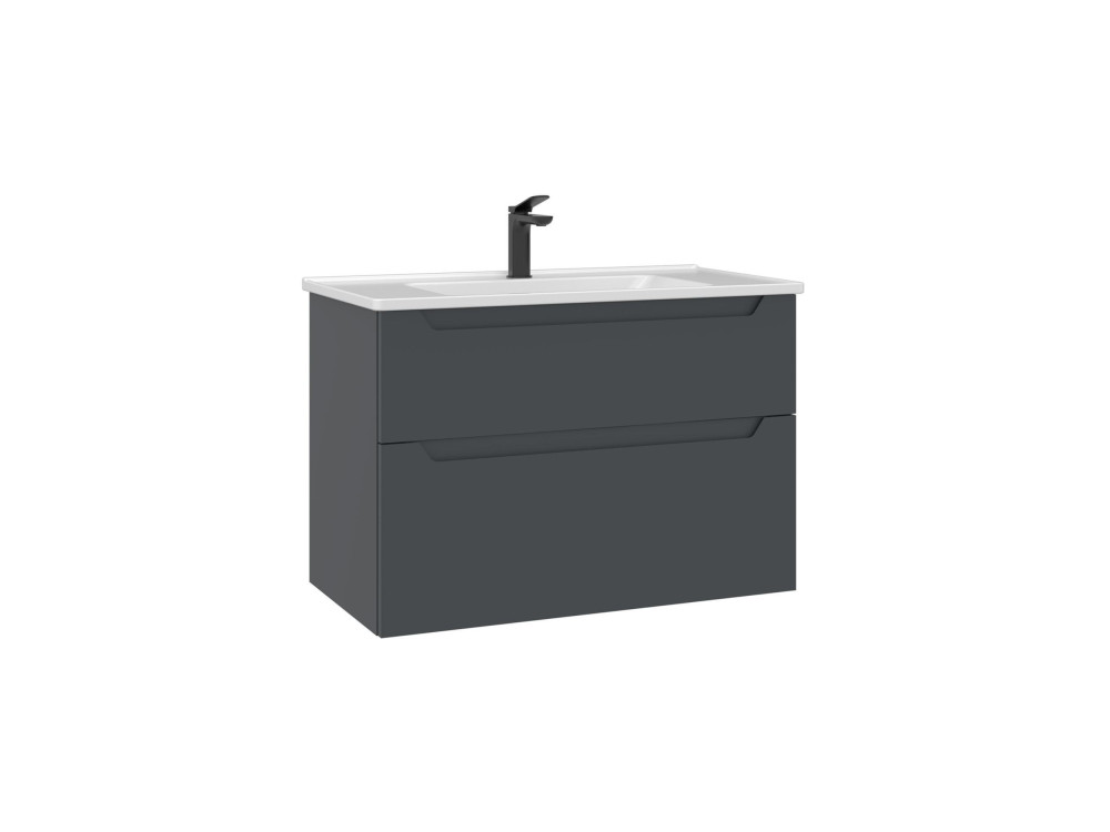 Waschtischunterschrank „Messina 85 v2“ – 85 x 45 x 55 cm – Anthrazit matt