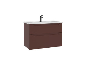 Waschtischunterschrank „Messina 85 v2“ – 85 x 45 x 55 cm – Matte Red