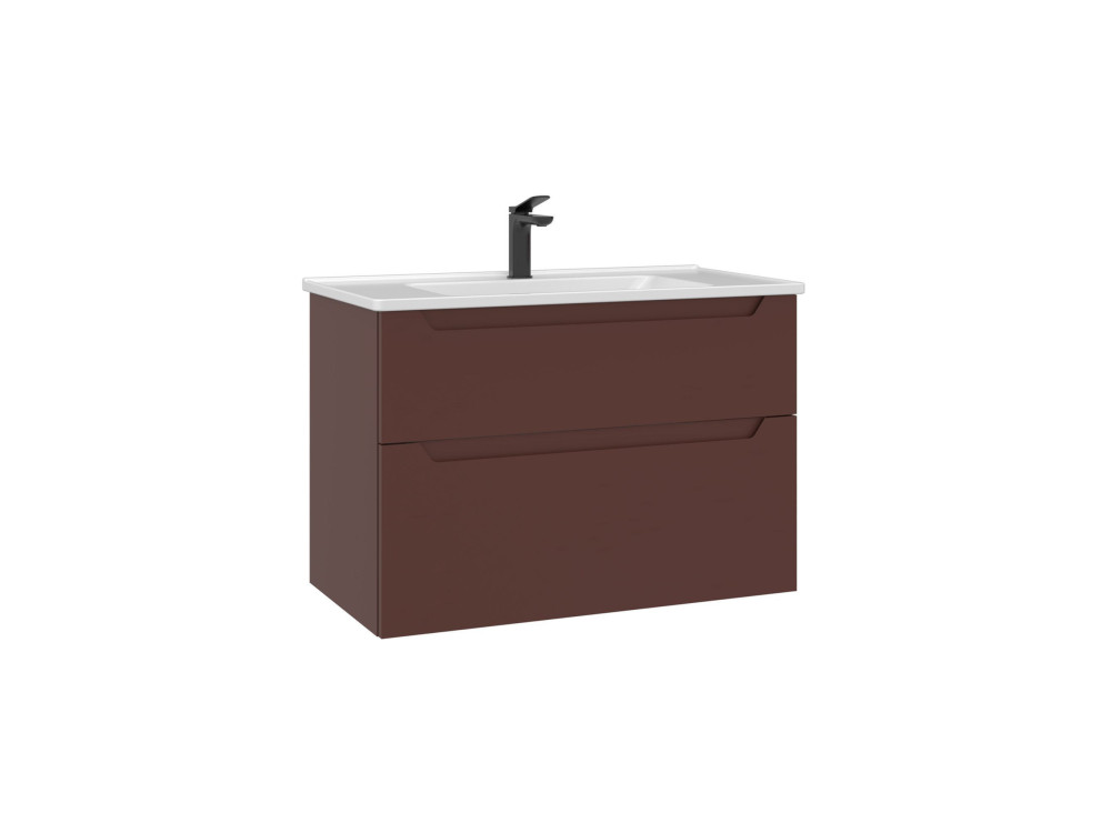 Waschtischunterschrank „Messina 85 v2“ – 85 x 45 x 55 cm – Matte Red