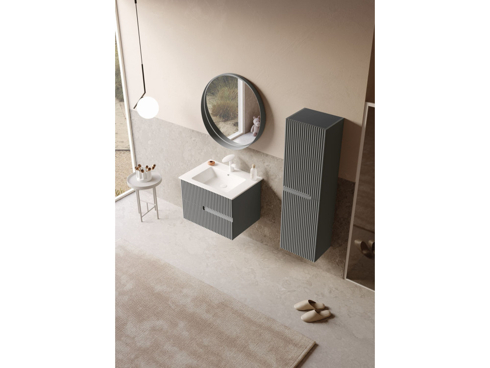 Waschtischunterschrank „Moonlight 70 v2“ – 71 x 51 x 51 cm – Mattgrau