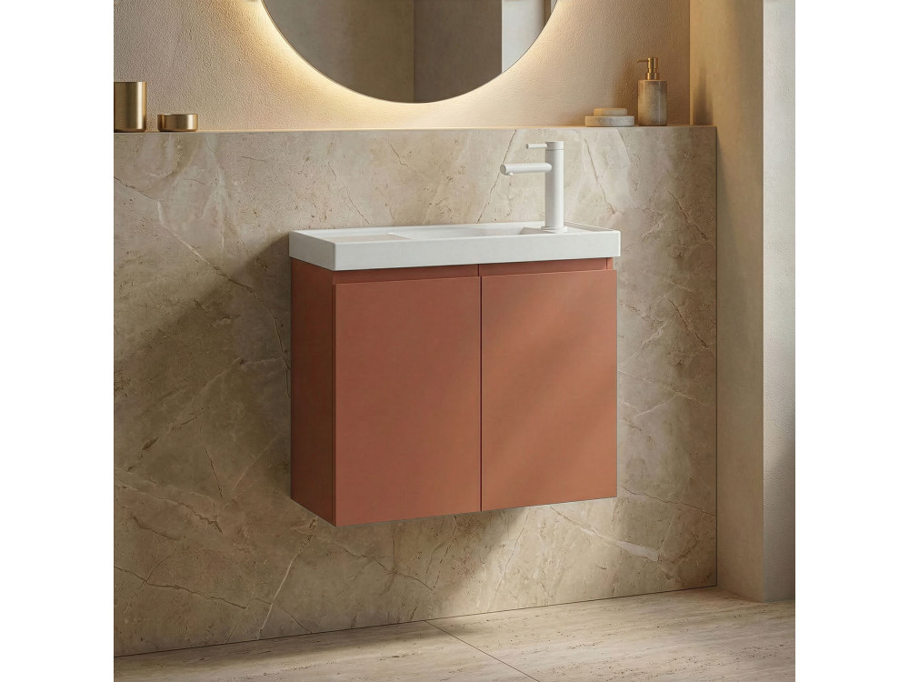 Waschtischunterschrank „Ferla 60“ – 60 x 22 x 50 cm – Matte Cinnamon