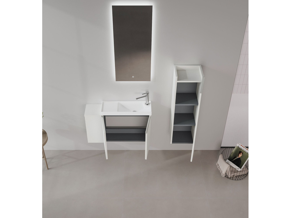 Waschtischunterschrank „Ferla 80“ – 80 x 22 x 45 cm – Matt-Cashmere