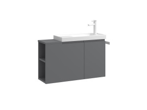 Waschtischunterschrank „Ferla 80“ – 80 x 22 x 45 cm – Mattgrau
