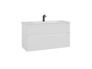Waschtischunterschrank „Messina 100 v2“ – 100 x 45 x 55 cm – Mattweiß