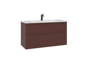 Waschtischunterschrank „Messina 100 v2“ – 100 x 45 x 55 cm – Matte Red