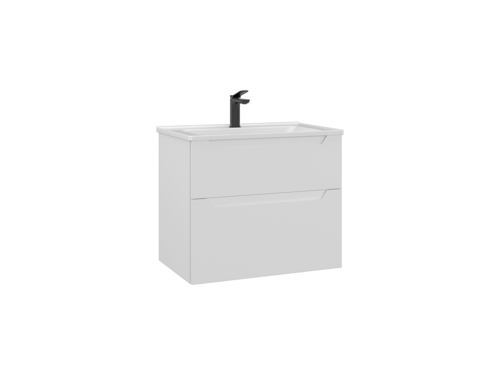 Waschtischunterschrank „Messina 65 v2“ – 65 x 45 x 55 cm – Mattweiß