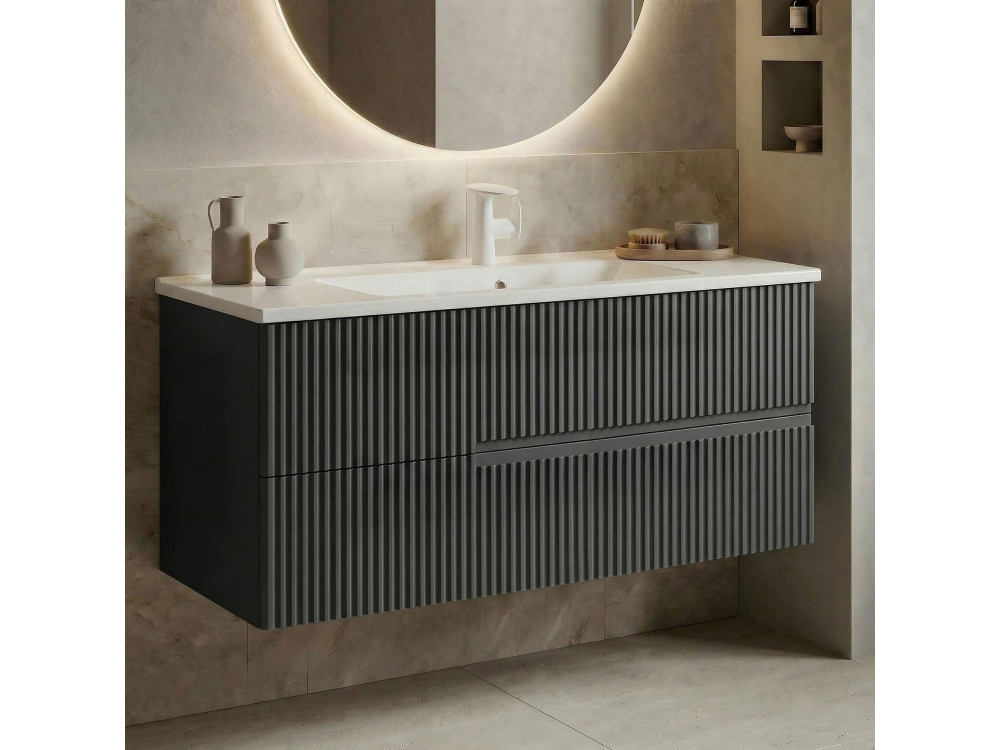 Waschtischunterschrank „Moonlight 120“ – 121 x 51 x 51 cm – Anthrazit matt