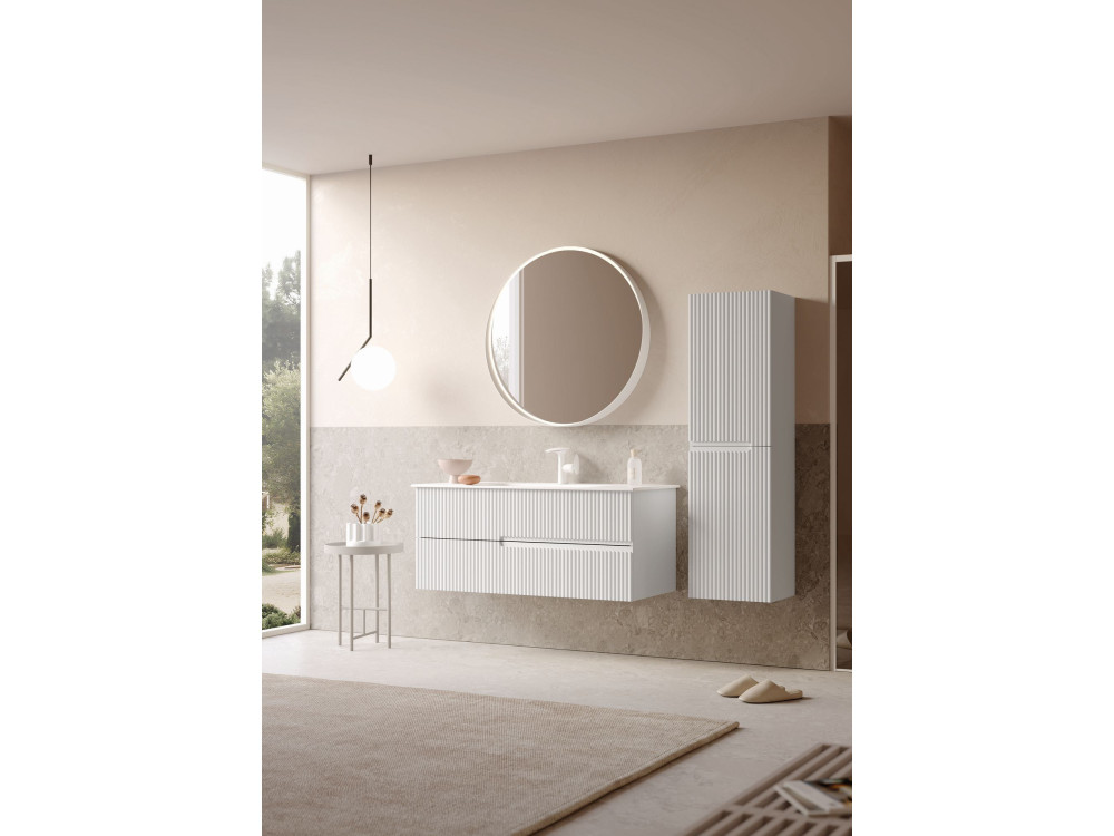 Waschtischunterschrank „Moonlight 120“ – 121 x 51 x 51 cm – Mattweiß