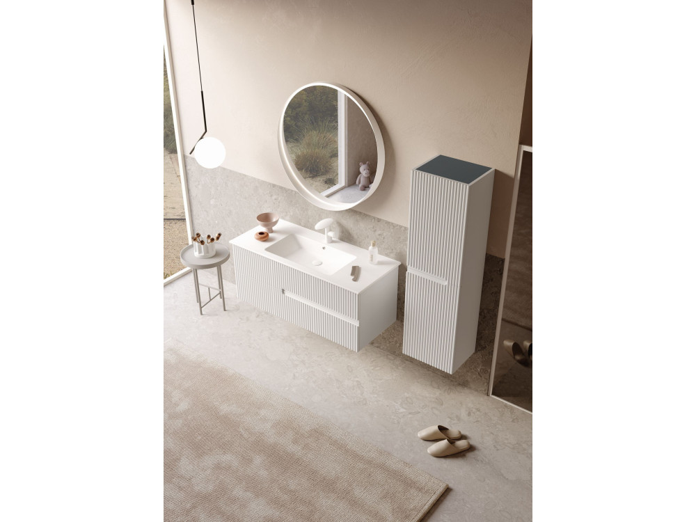 Waschtischunterschrank „Moonlight 120“ – 121 x 51 x 51 cm – Mattweiß