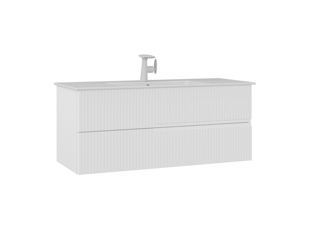 Waschtischunterschrank „Moonlight 120“ – 121 x 51 x 51 cm – Mattweiß