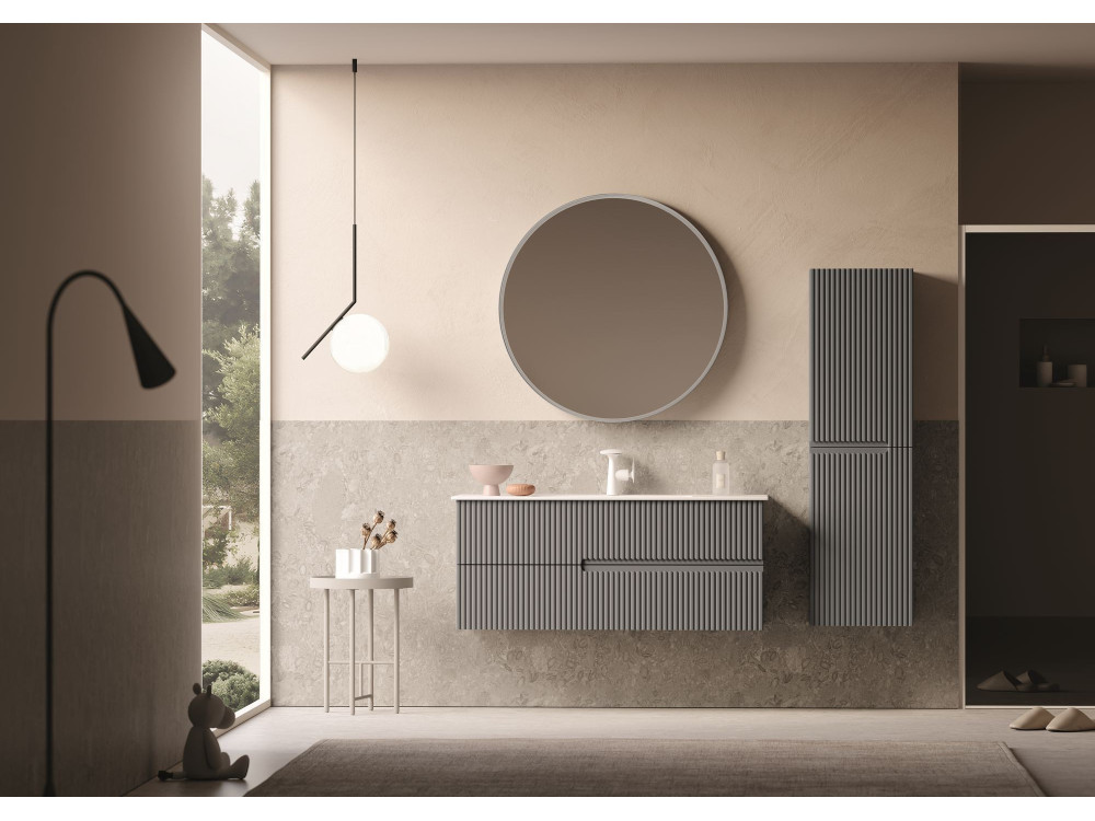 Waschtischunterschrank „Moonlight 120“ – 121 x 51 x 51 cm – Mattgrau