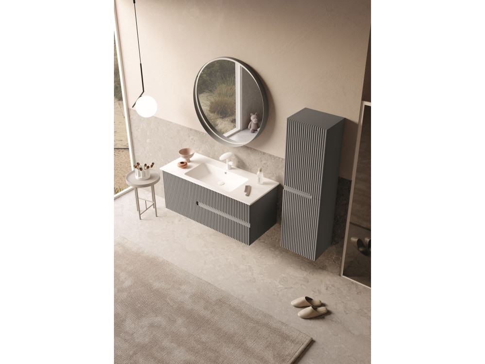 Waschtischunterschrank „Moonlight 120“ – 121 x 51 x 51 cm – Mattgrau