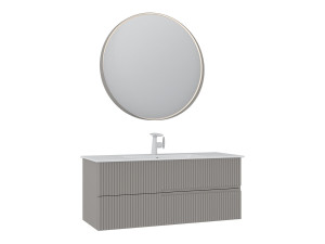 Waschtisch-Set mit Spiegel (2-teilig) „Moonlight 120 v2“ – 121 x 51 x 51 cm – Matt Mink