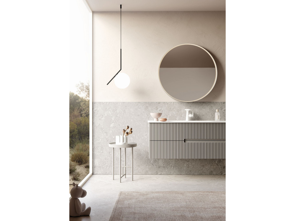 Waschtisch-Set mit Spiegel (2-teilig) „Moonlight 120 v2“ – 121 x 51 x 51 cm – Matt Mink