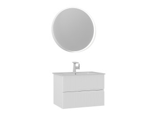 Waschtisch-Set mit Spiegel (2-teilig) „Moonlight 70 v2“ – 71 x 51 x 51 cm – Mattweiß