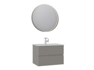 Waschtisch-Set mit Spiegel (2-teilig) „Moonlight 70 v2“ – 71 x 51 x 51 cm – Matt Mink