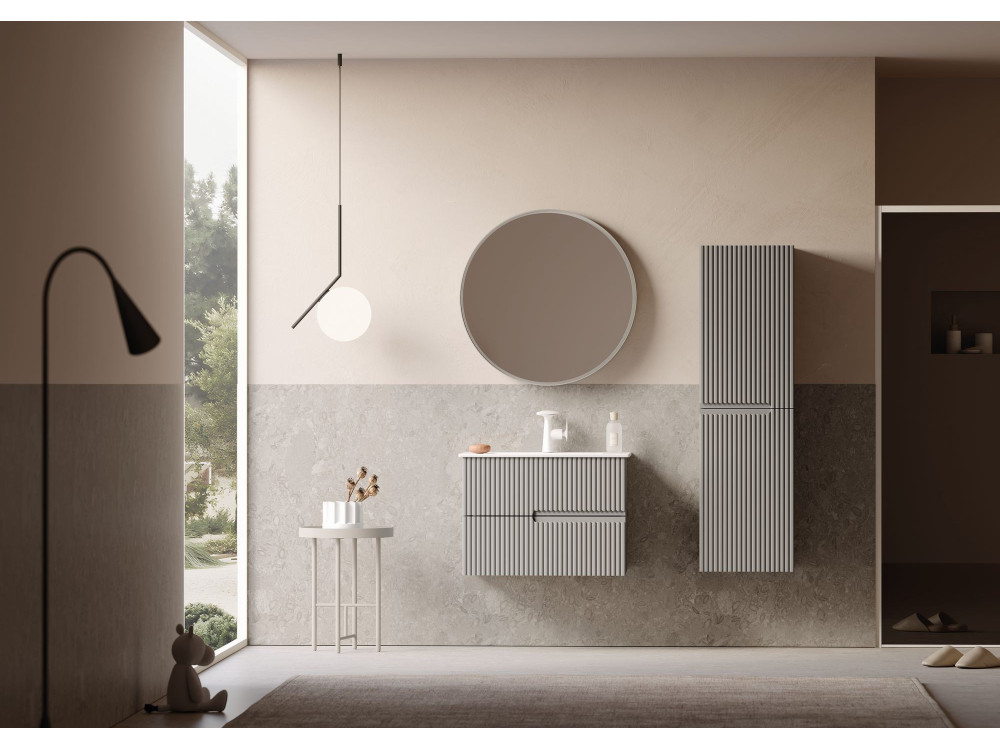 Waschtisch-Set mit Spiegel (2-teilig) „Moonlight 70 v2“ – 71 x 51 x 51 cm – Matt Mink