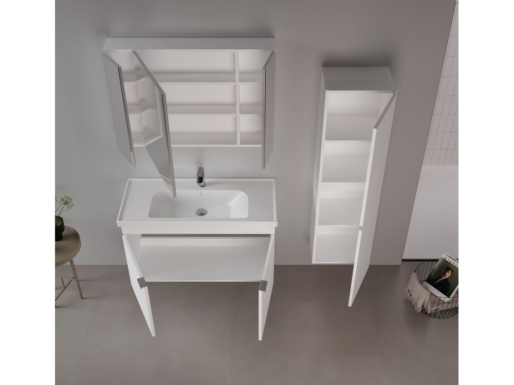 Waschtischunterschrank „Desna 100“ – 100 x 45 x 58 cm – Mattweiß