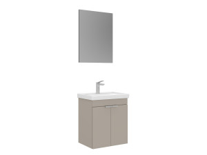 Waschtisch-Set mit Spiegel (2-teilig) „Desna 50“ – 50 x 38 x 58 cm – Sand