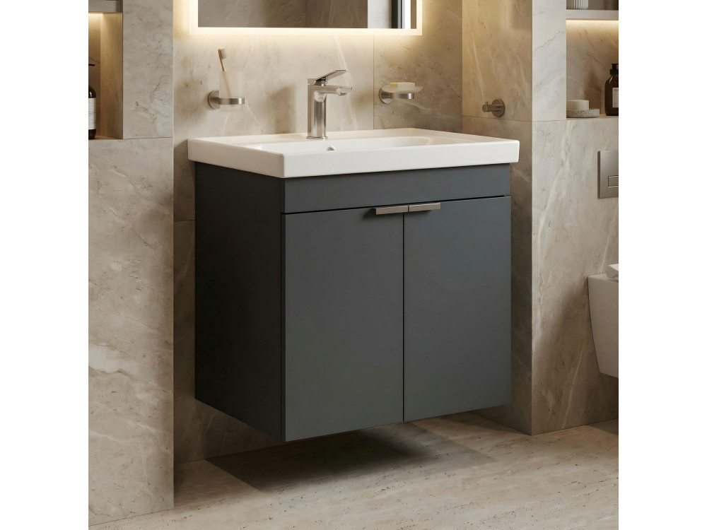 Waschtischunterschrank „Desna 60“ – 60 x 45 x 58 cm – Anthrazit matt