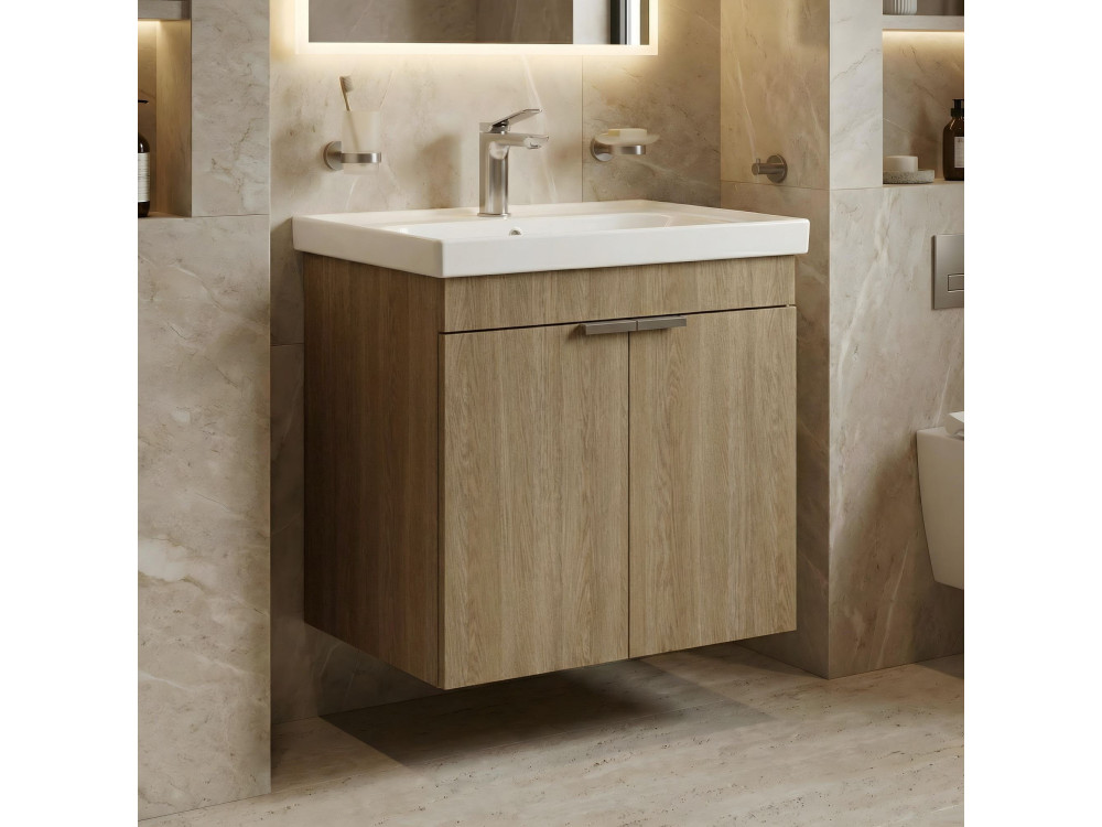 Waschtischunterschrank „Desna 60“ – 60 x 45 x 58 cm – Sonomo-Eiche