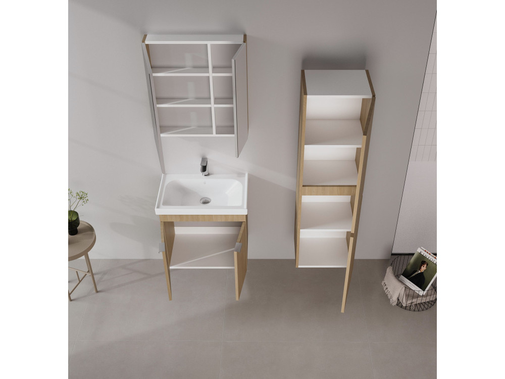 Waschtischunterschrank „Desna 60“ – 60 x 45 x 58 cm – Sonomo-Eiche