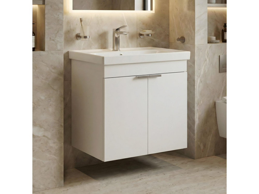 Waschtischunterschrank „Desna 60“ – 60 x 45 x 58 cm – Mattweiß