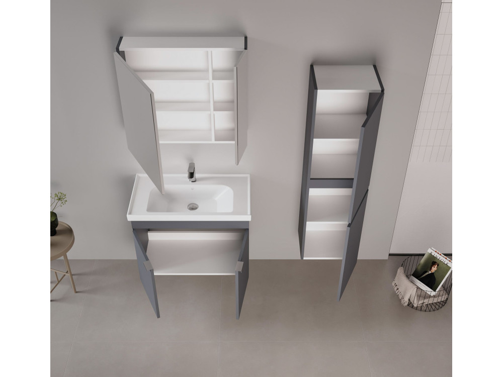 Waschtischunterschrank „Desna 80“ – 80 x 45 x 58 cm – Anthrazit matt
