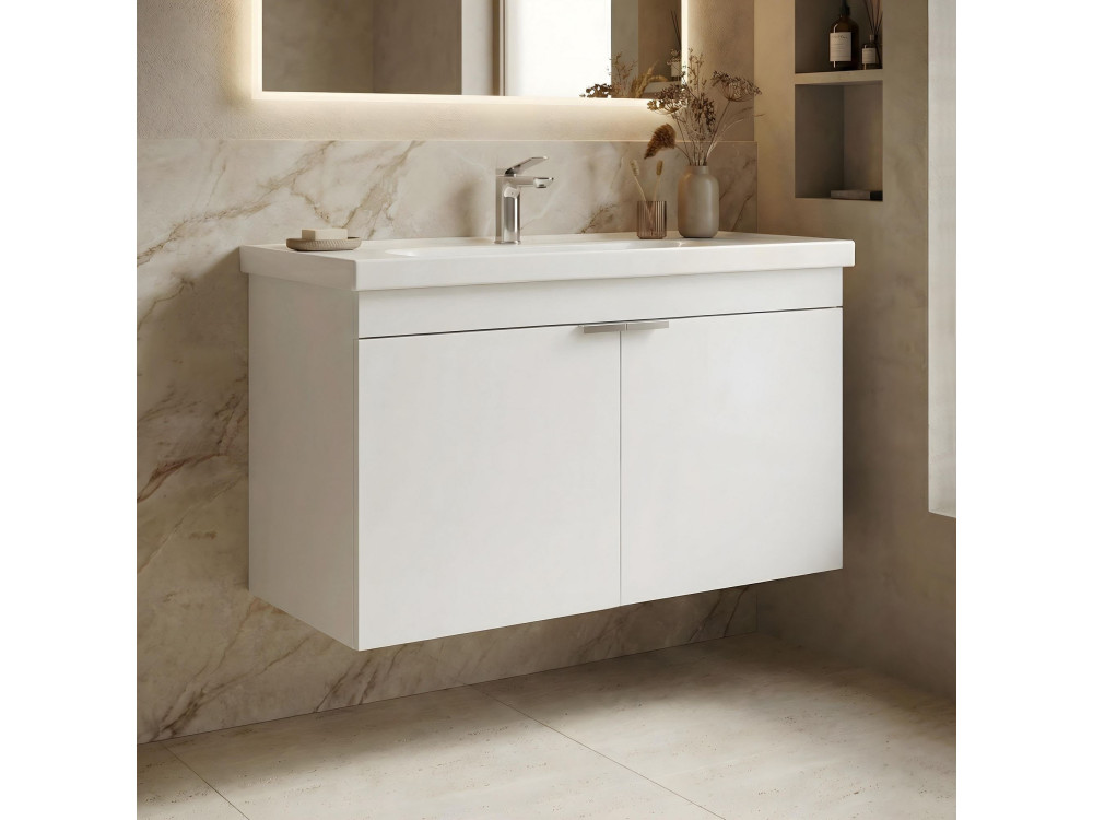 Waschtischunterschrank „Desna 80“ – 80 x 45 x 58 cm – Mattweiß