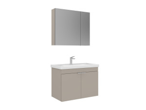 Waschtisch-Set mit Spiegel (2-teilig) „Desna 80“ – 80 x 45 x 58 cm – Sand